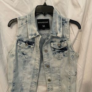 Authentic Maurice’s Acid Wash Denim Vest SZ M